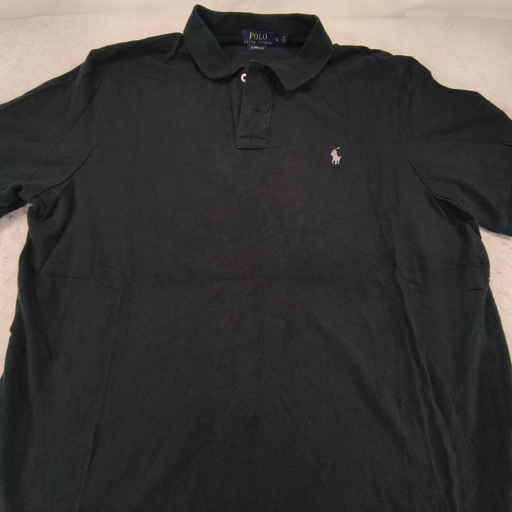 Polo Ralph Lauren Classic Fit Casual Collared Polo Shirt Mens Size Large L Black